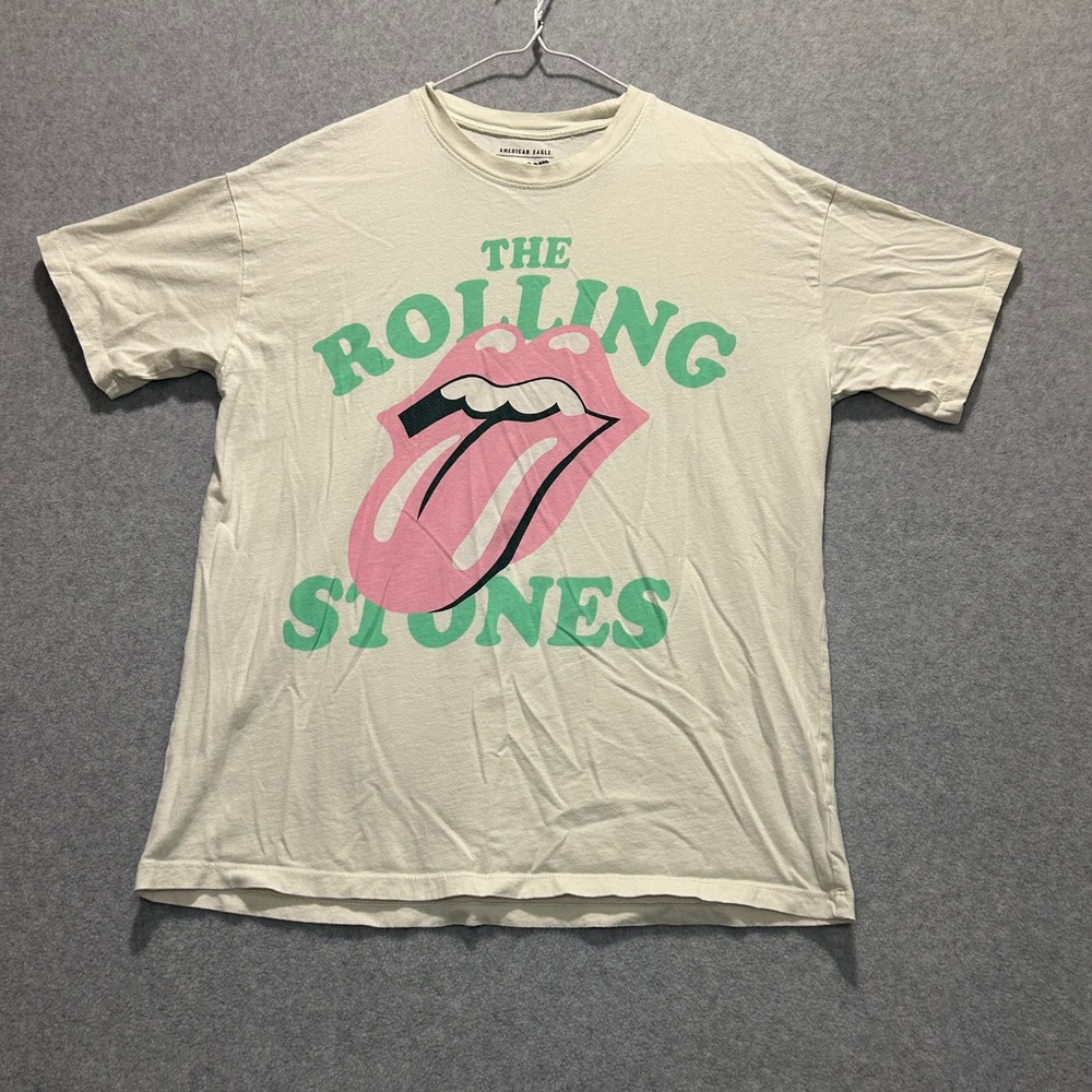 American Eagle The Rolling Stones Cream Graphic Band Tee Size XS/S